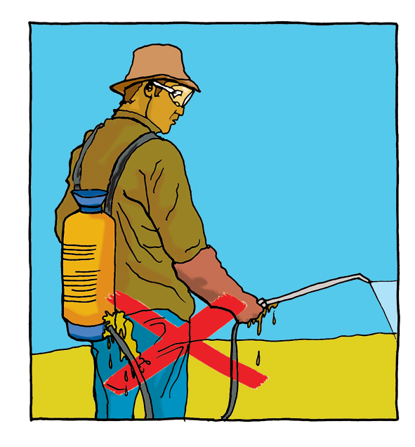 Check the sprayer and prevent drift
